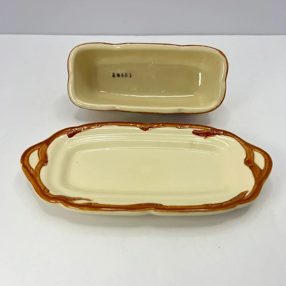 Franciscan Apple Butter Dish with Lid 1949-1953 Vintage Hand Painted USA Made